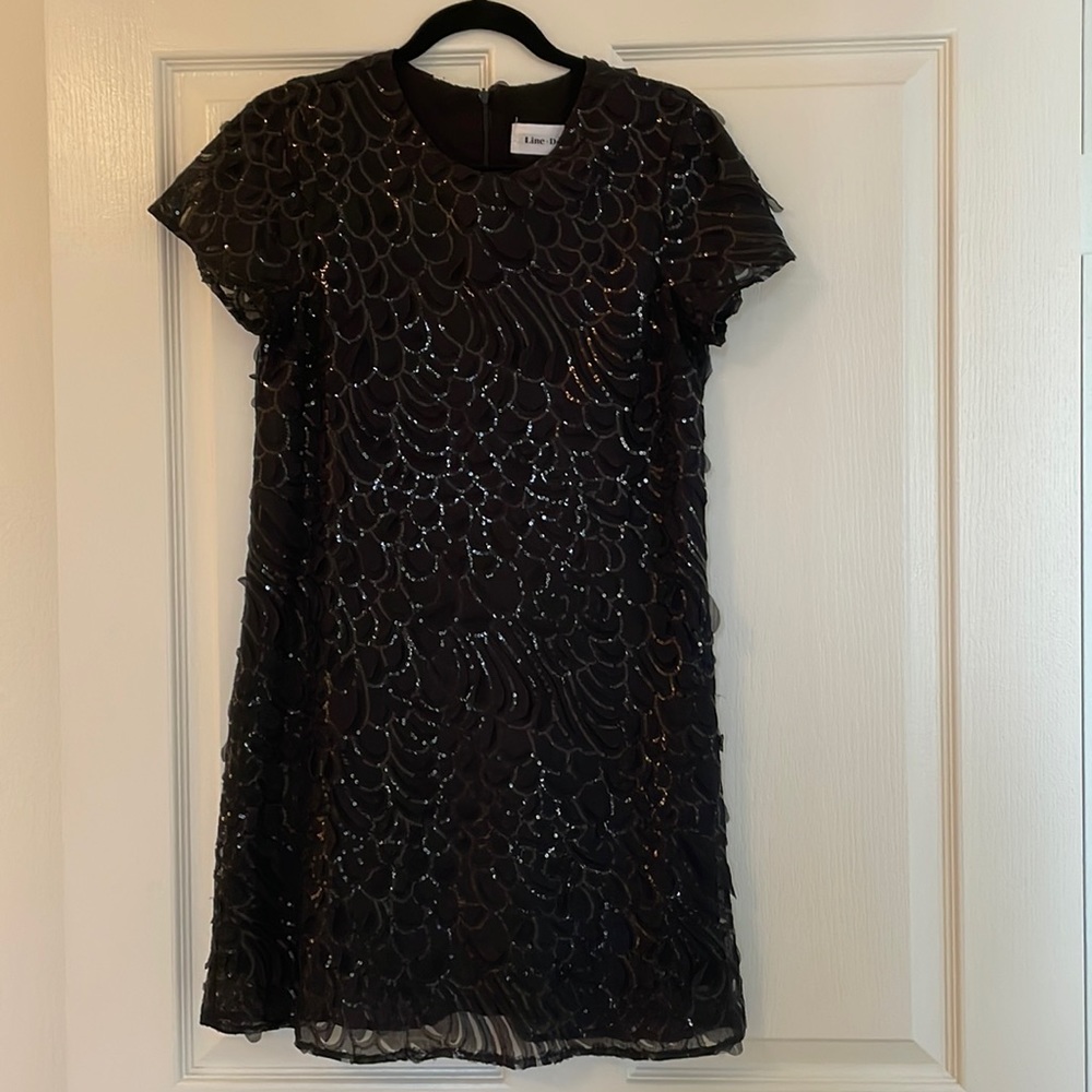Line and Dot sheath mini dress - M